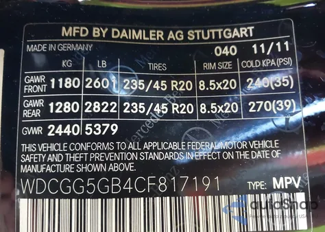 2012 Mercedes-Benz Glk 350 z USA, uszkodzony, nr VIN WDCGG5GB4CF817191